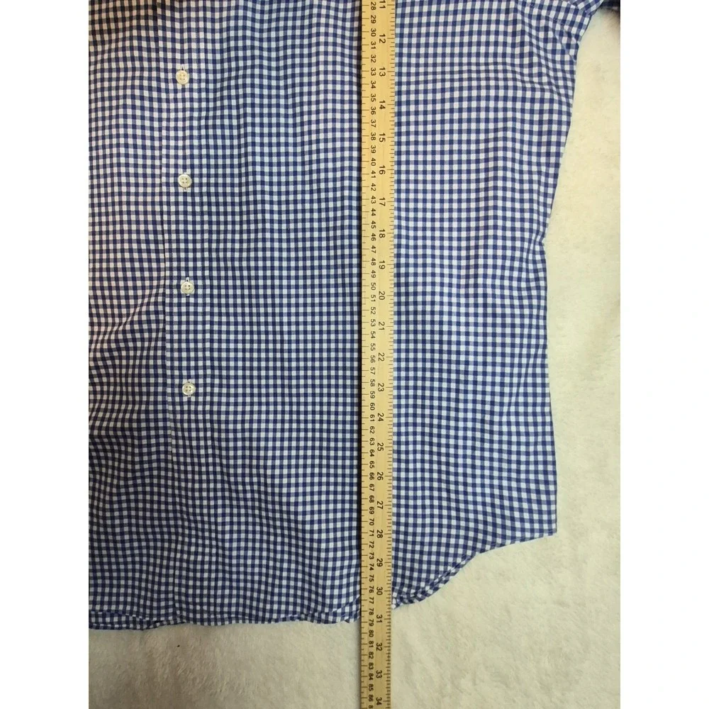 Polo Ralph Lauren Button Down Shirt Mens XL Blue White Gingham Check Cotton Pony